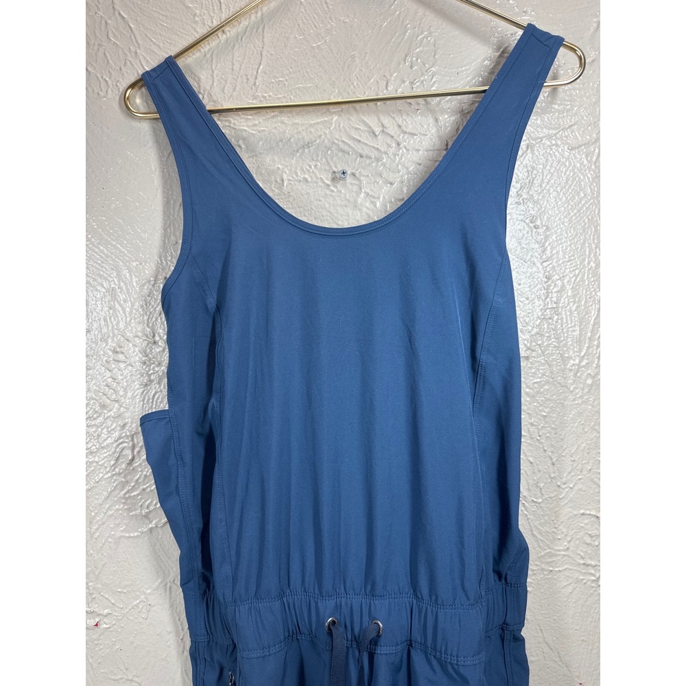 Patagonia Blue Sleeveless Jumpsuit Romper Elastic Waist Drawstring Pockets Small